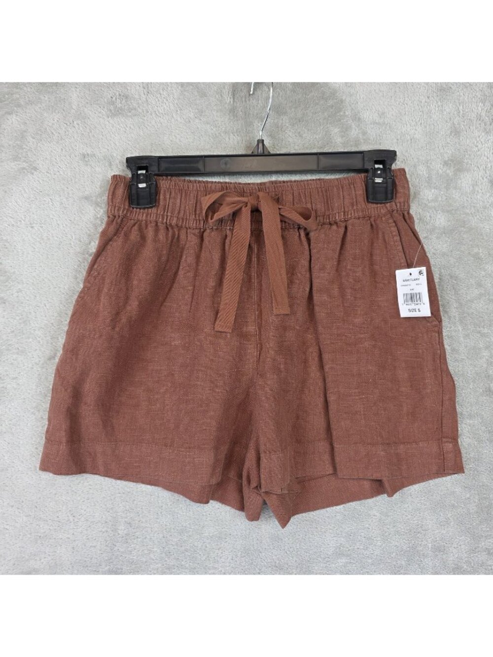 Sanctuary Shorts Womens Small Brown Linen Paperbag Elastic Waist Drawstring